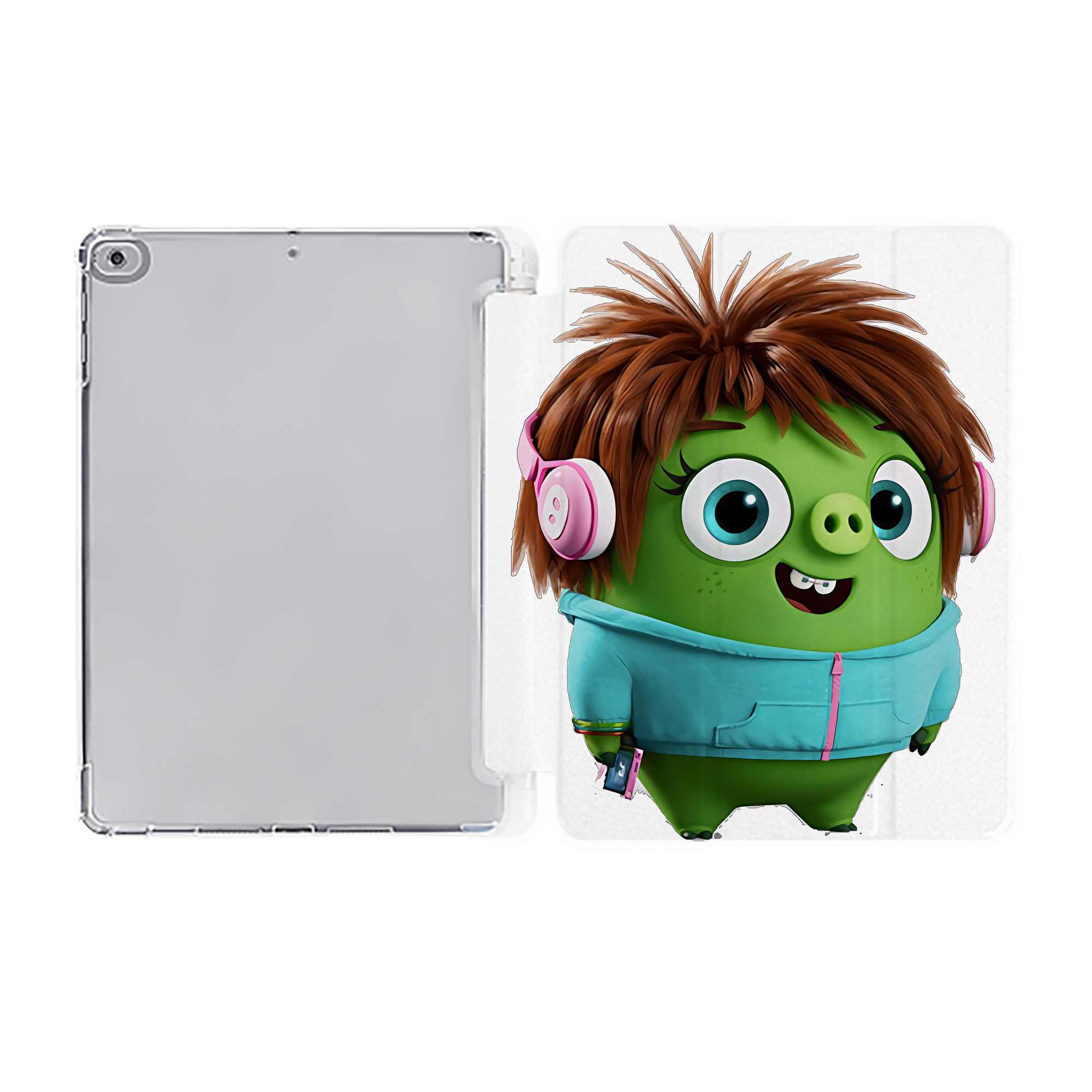 （画像用） Angry Birds アングリーバード IPad ケース ペン収納付き 三つ折りスタンド PUレザー×シリコン 対応機種9.5/10.5/10.9インチ